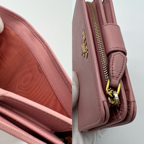 ❌SOLD❌Authentic Prada pink Saffiano leather compact wallet - Picture 14 of 16